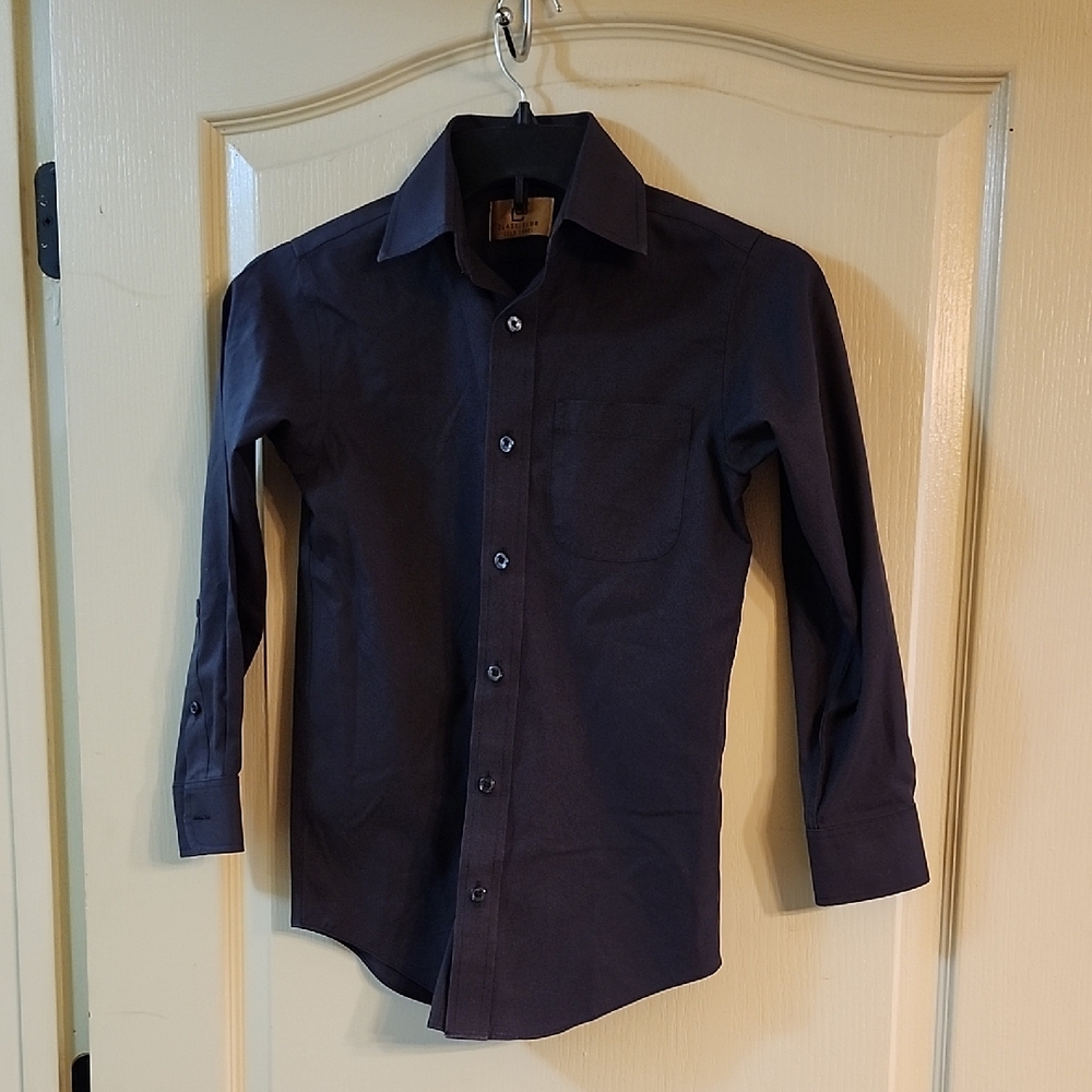 CLASS CLUB KIDS DARK GRAY BUTTON DOWN SHIRT